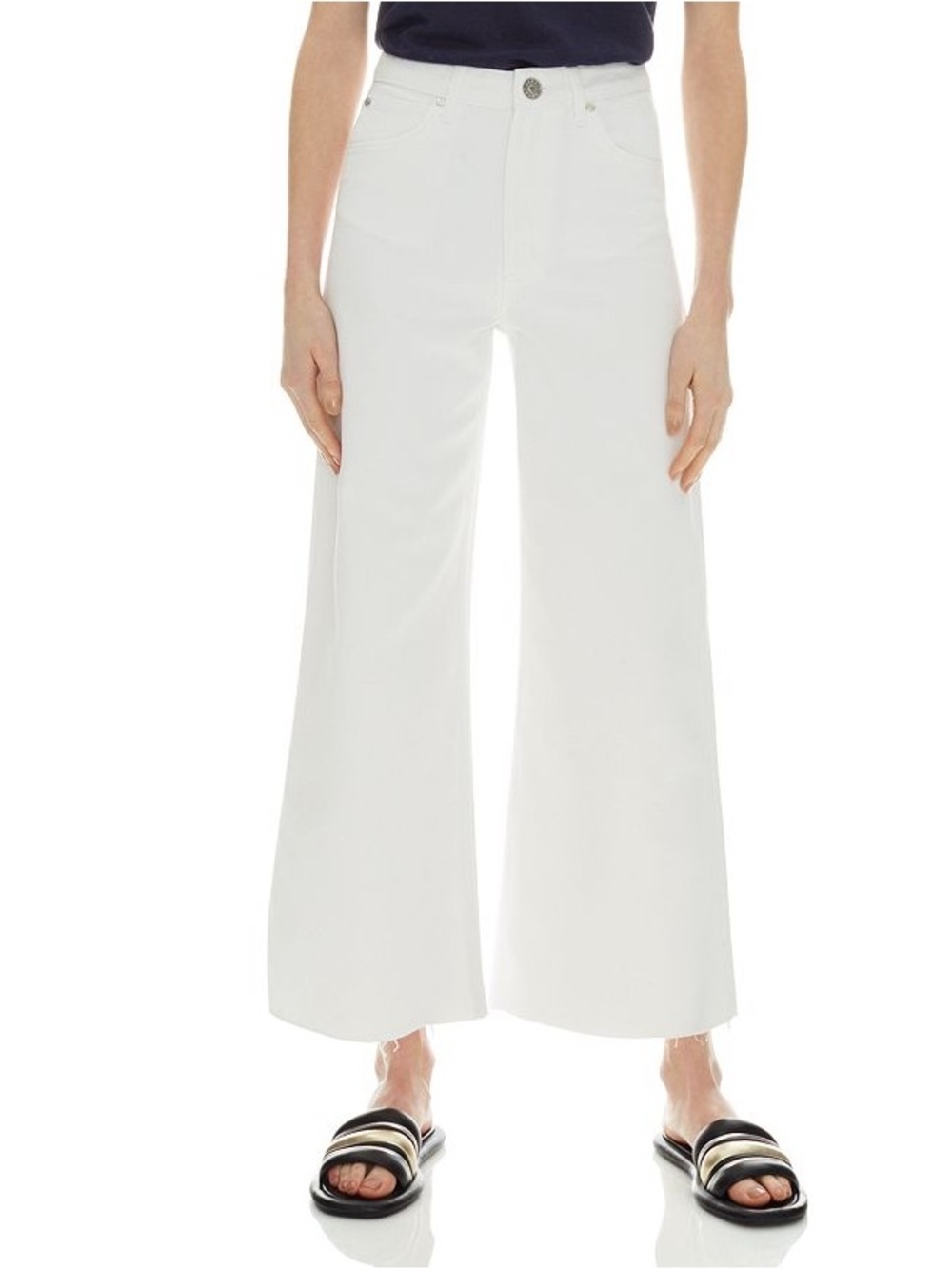 Sandro Paris Owell Ankle Wide-leg Jeans In White - Size S (FR36)